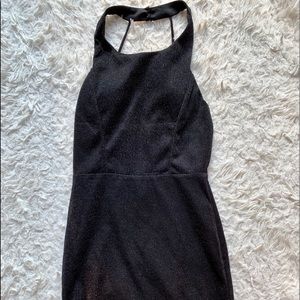 Black shimmery LBD (little black dress)